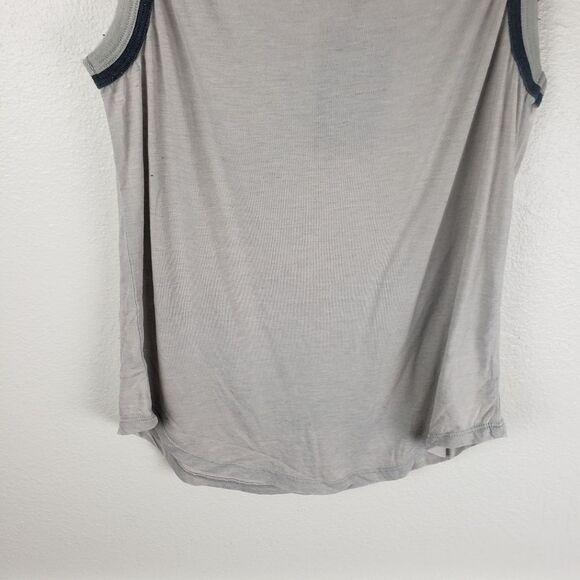 Chaser NWT Women's Simple Basic Doubled Hemmed Grey Tank Top Size Medium - Picture 7 of 8